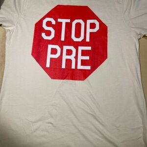 Ganni Cream and Red Graphic Tee